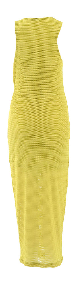 Robe cintrée jaune olive festive avec fente et structure Tia Iro