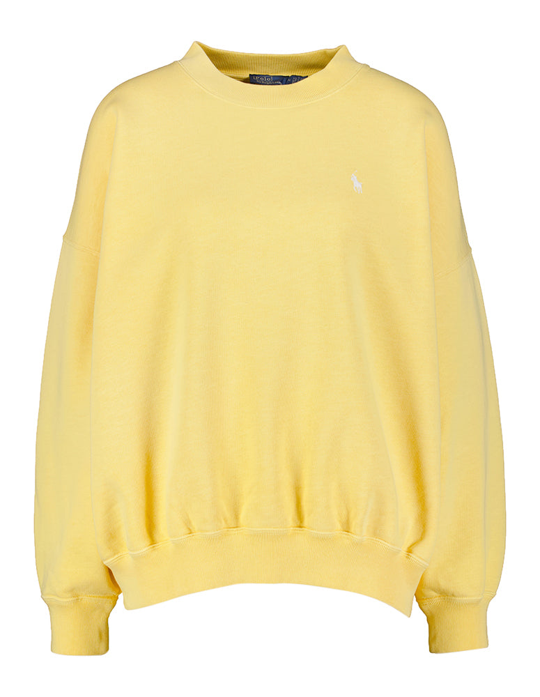 Pull jaune vif avec imprimé blanc au dos, Ralph Lauren