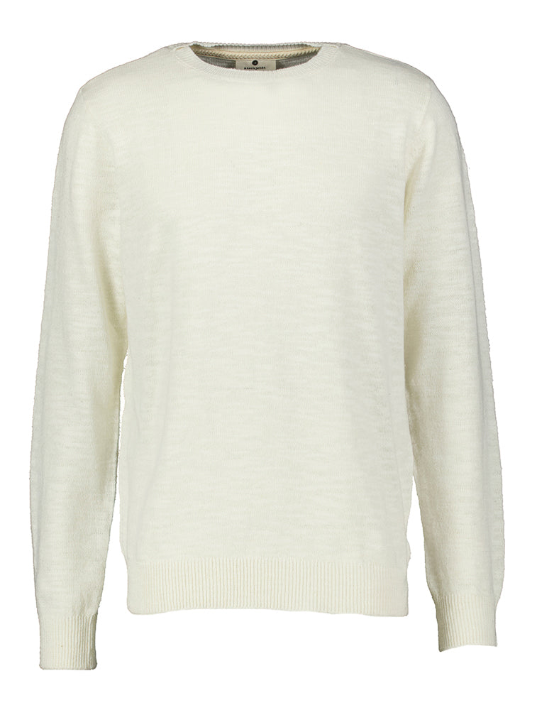 Pull en coton écru à col rond Anerkjendt