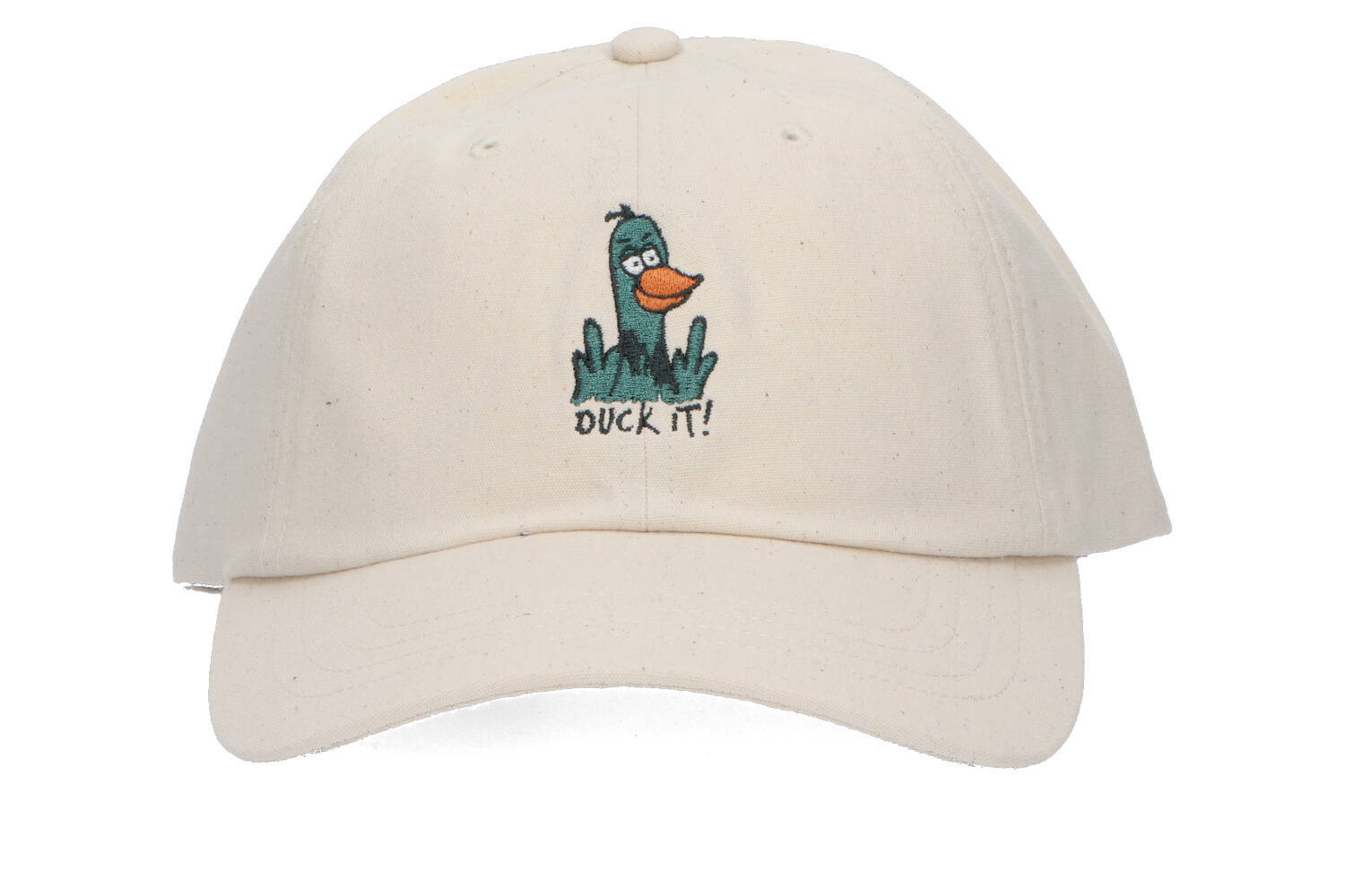Ecru katoenen pet met eend logo Iriedaily