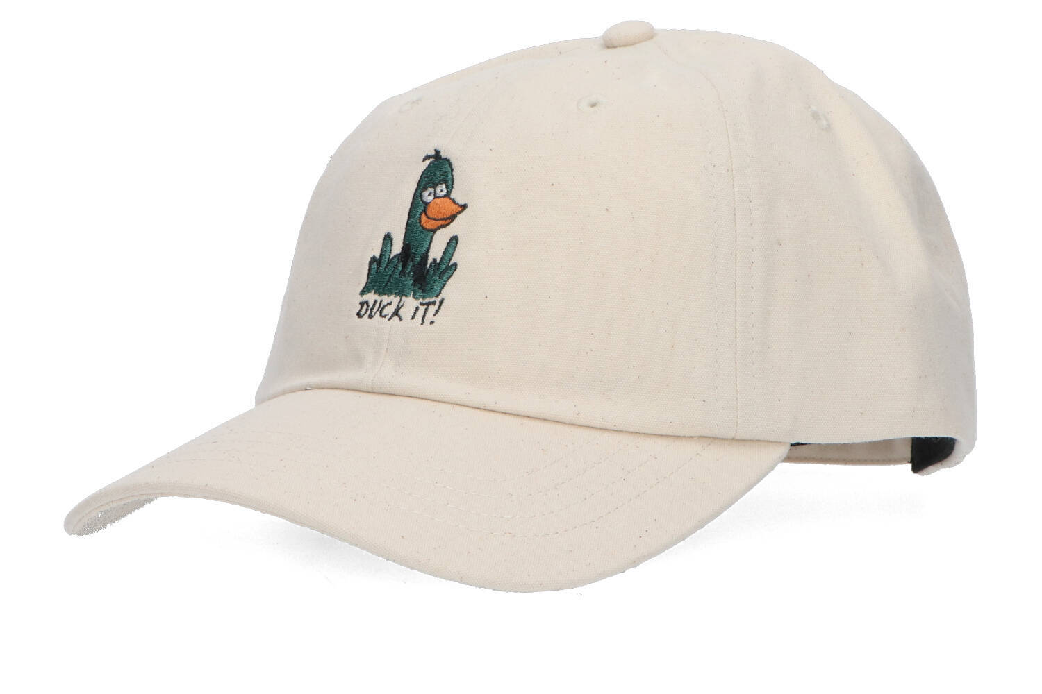Ecru katoenen pet met eend logo Iriedaily