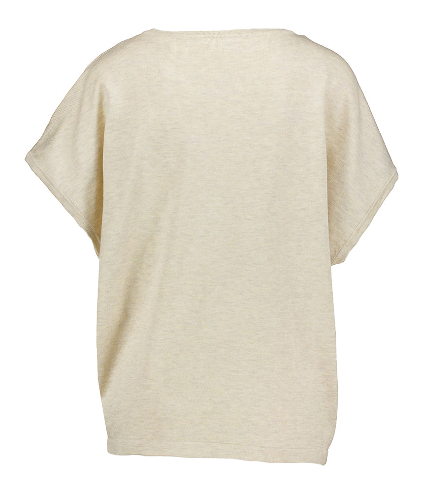 Pull beige ample à manches bouffantes Saint Tropez