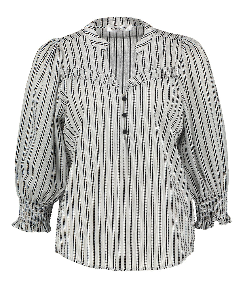 Chemise à rayures noires et blanches Co'couture