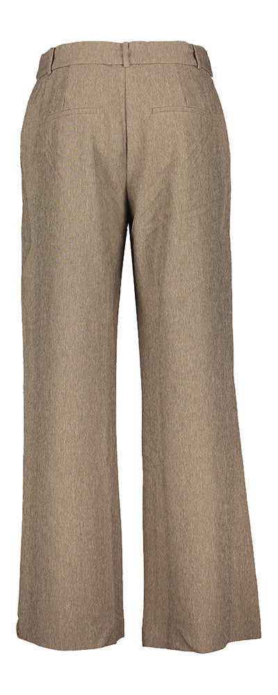 Donkerbeige broek met streep aan de zijkant Co'Couture