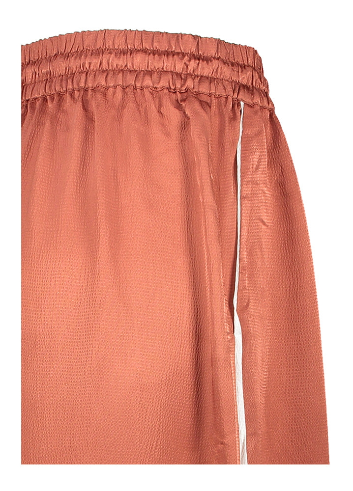 Pantalon large couleur rouille à fines rayures Hontgommery Essentiel