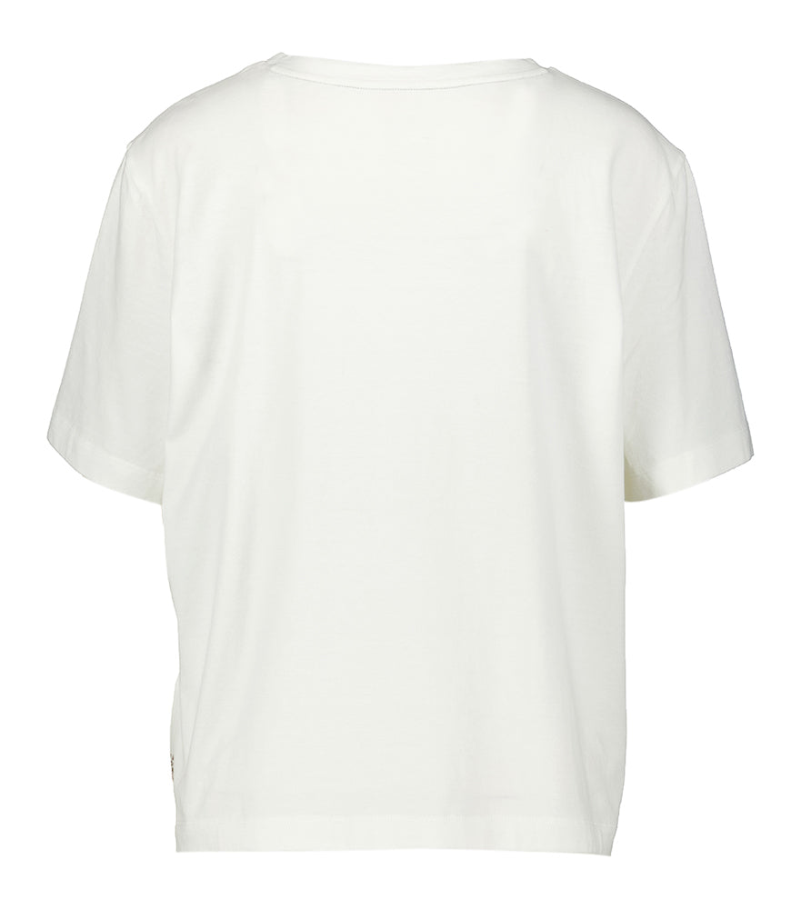 T-shirt blanc en coton avec imprimé sportif Marc Cain
