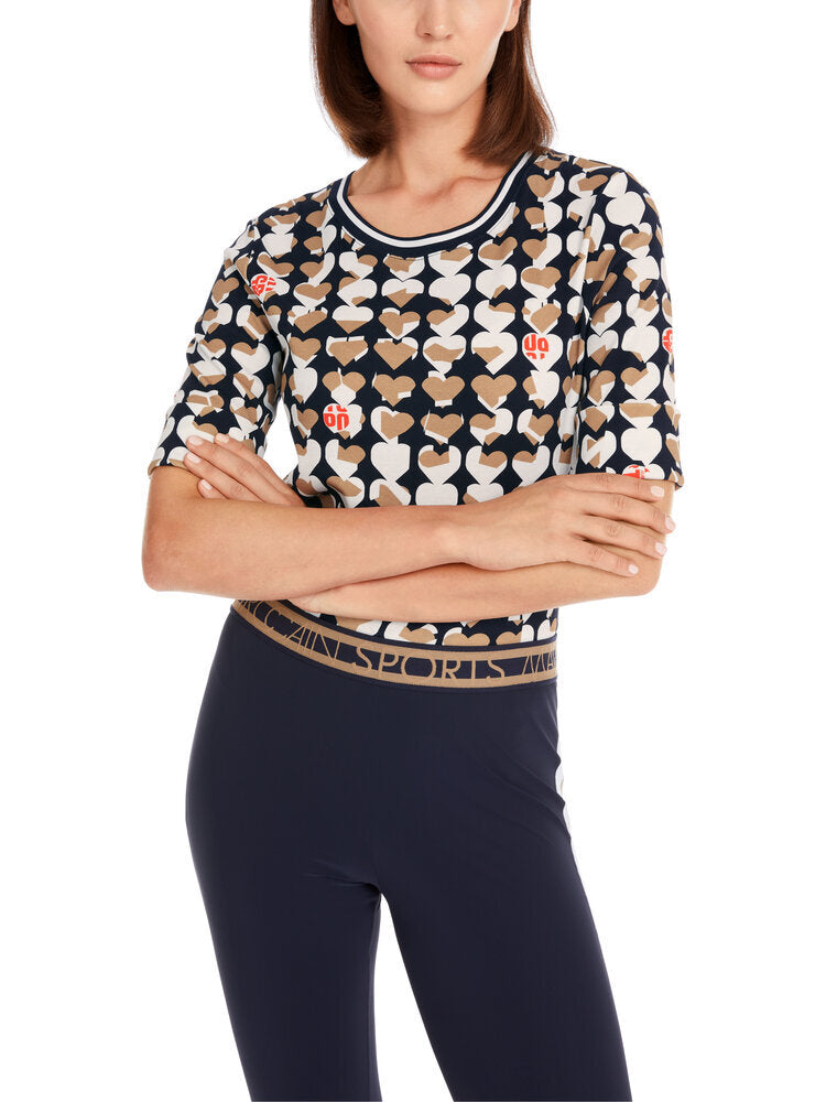 T-shirt met harten print Marccain