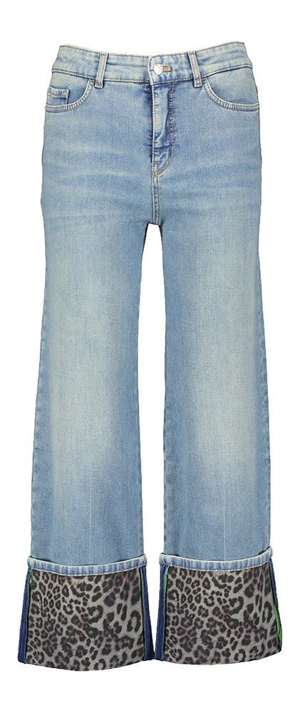 Jean bleu clair coupe large 7/8 à imprimé animal Marccain Sport