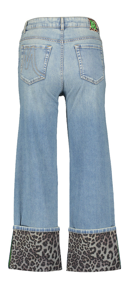Jean bleu clair coupe large 7/8 à imprimé animal Marccain Sport