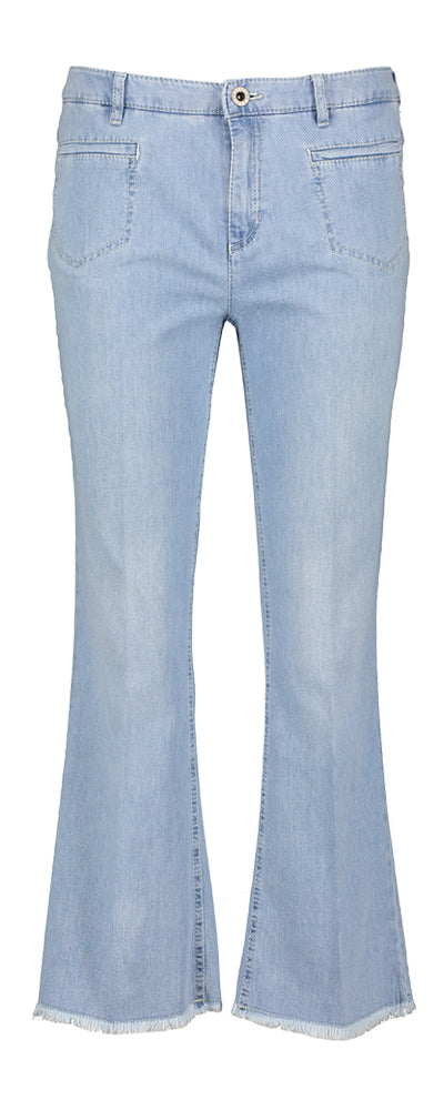 Jean court bleu clair à ourlet effiloché Antonia