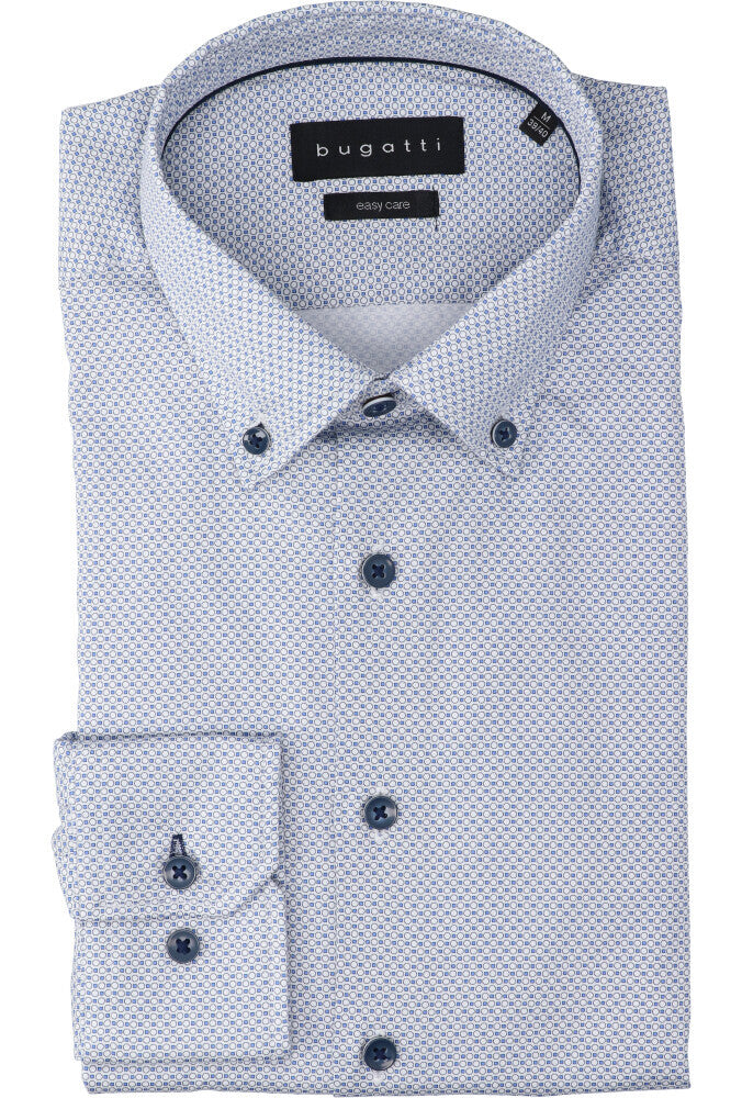 Chemise blanche en coton (coupe classique) avec détails et manches longues