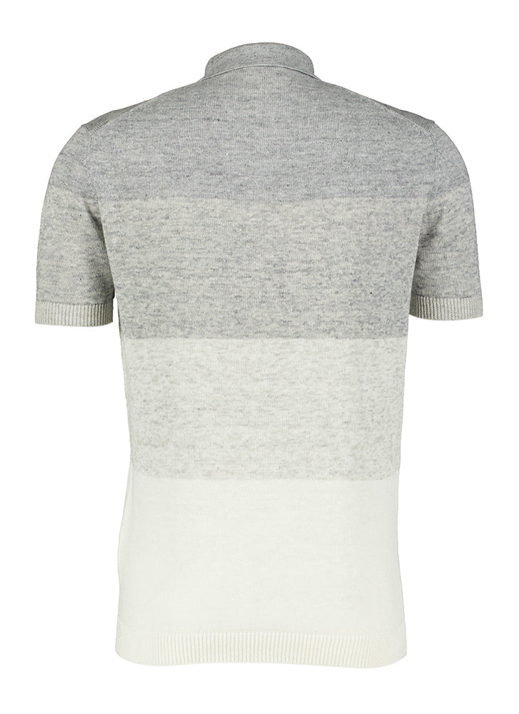 Polo en lin rayé gris Gentiluomo