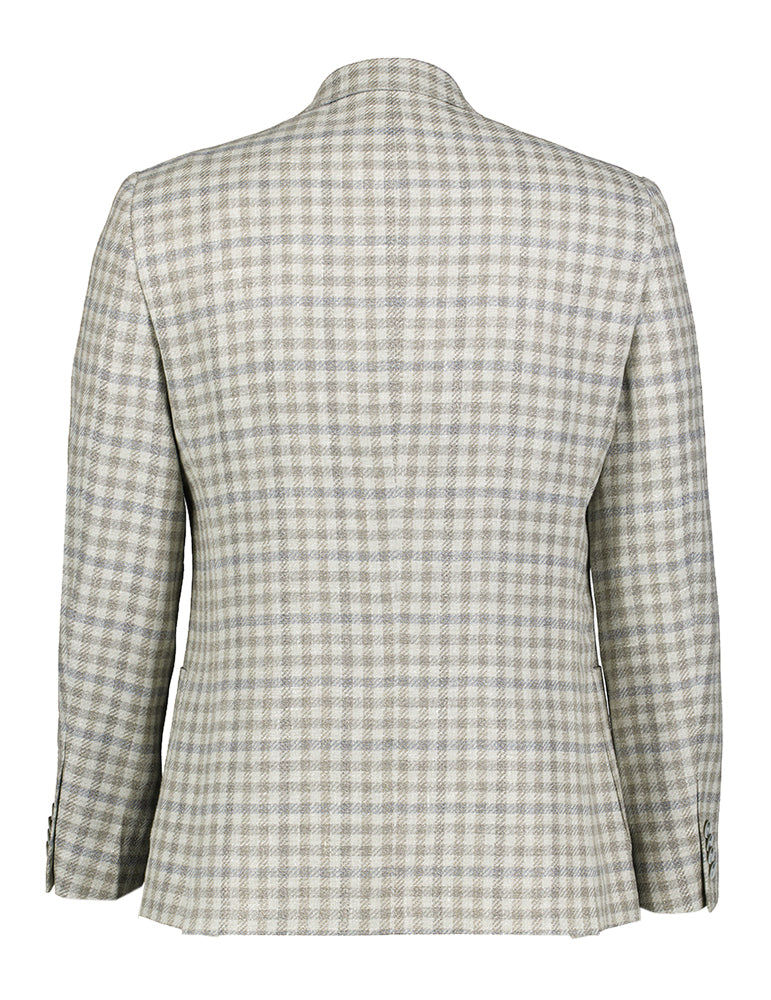 Blazer à carreaux marron/beige, coupe slim, Gentiluomo