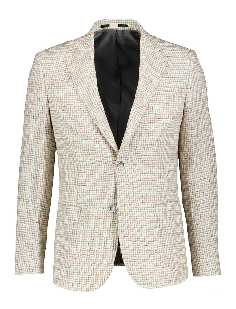 Blazer beige à carreaux, coupe mode Gentiluomo