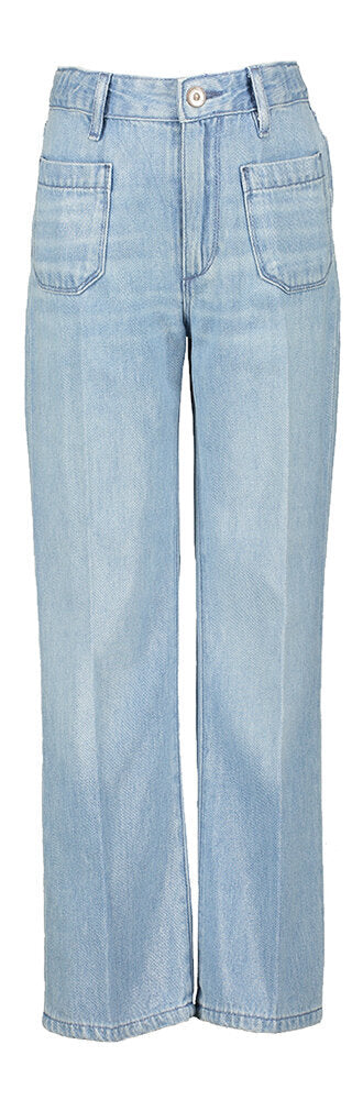 Jeans droits bleus à revêtement brillant pour filles Pepy Bellerose