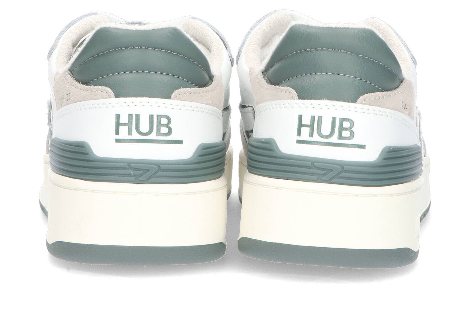 Baskets basses vert ivoire et sauge HUB