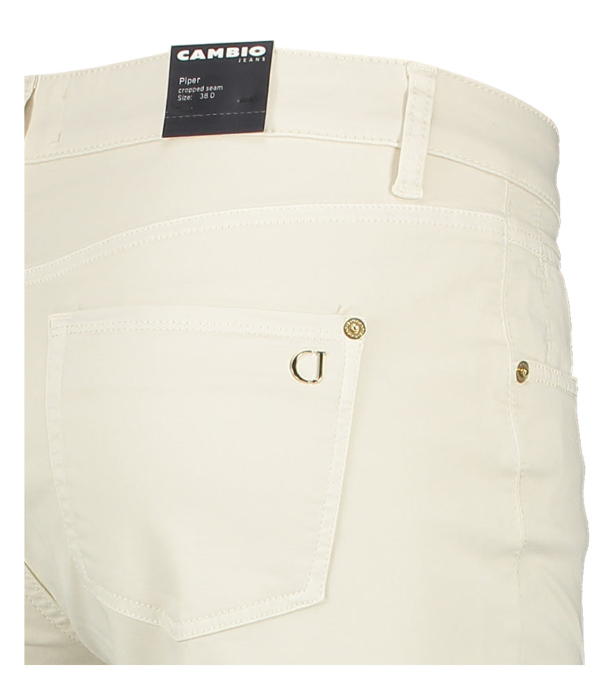 Pantalon court beige confortable Piper