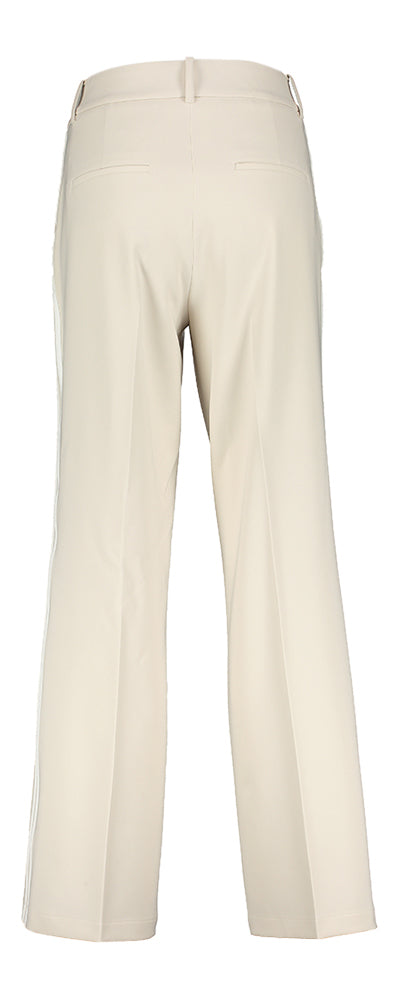 Pantalon beige clair ample à rayures blanches Amélie Cambio