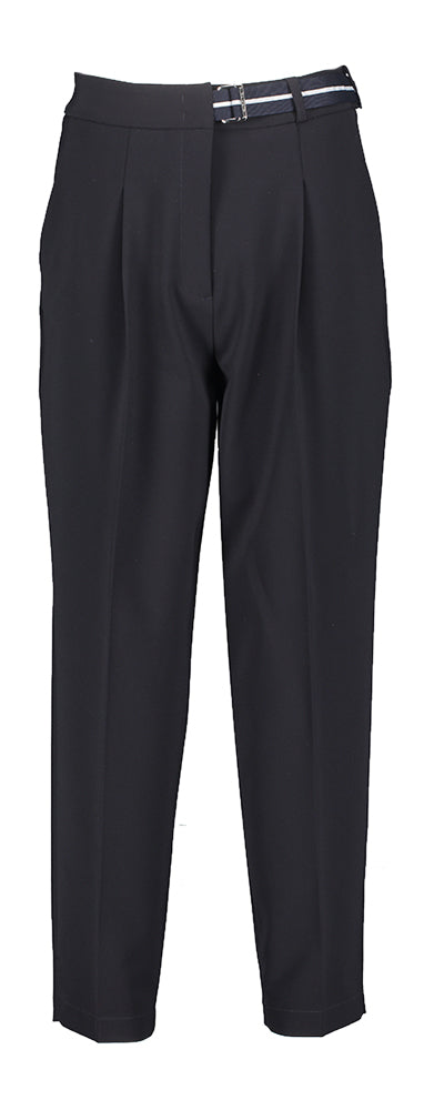 Zwarte geklede broek met bandplooi Elaine Pleata Cambio