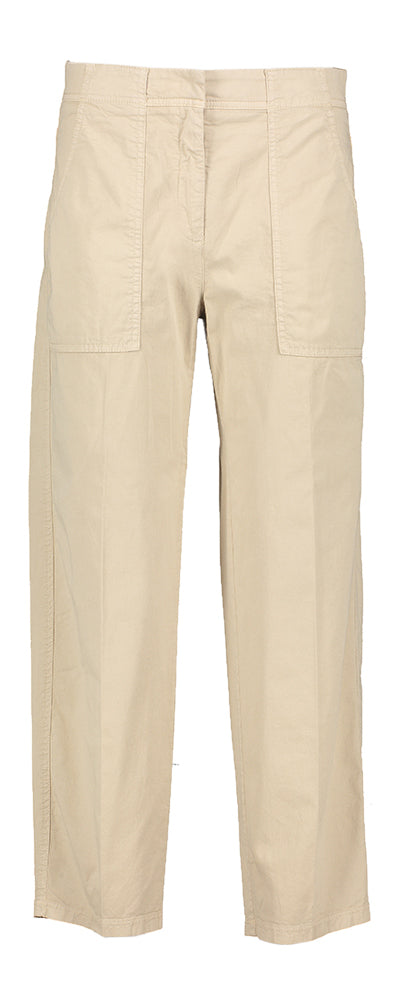 Pantalon Cambio en coton beige avec poches plaquées