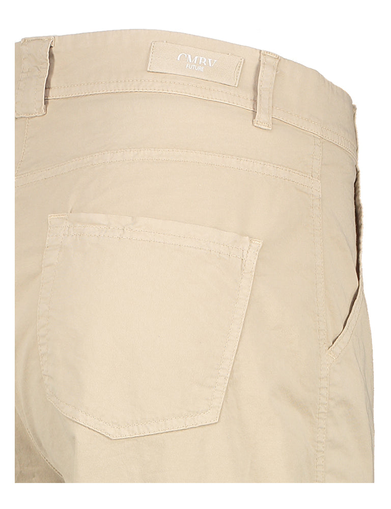 Pantalon Cambio en coton beige avec poches plaquées