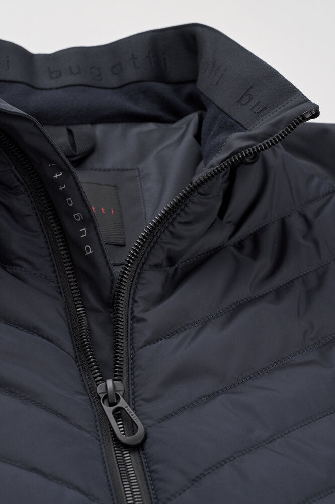 Manteau bleu foncé à col montant Bugatti