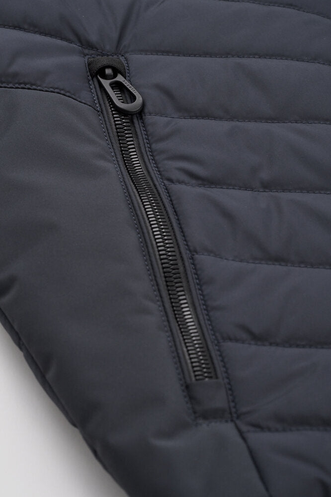 Manteau bleu foncé à col montant Bugatti