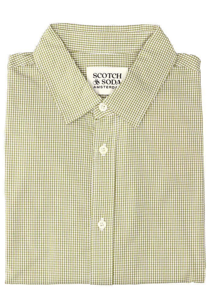 Kaki katoenen hemd ( regular fit) met lange mouwen Scotch&Soda