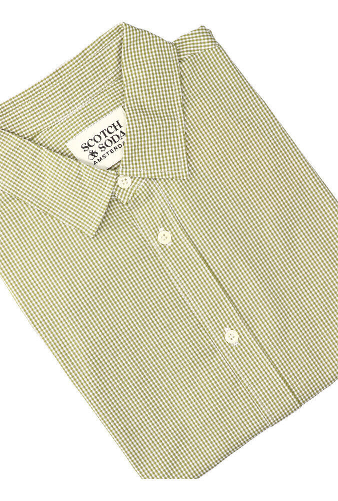 Kaki katoenen hemd ( regular fit) met lange mouwen Scotch&Soda
