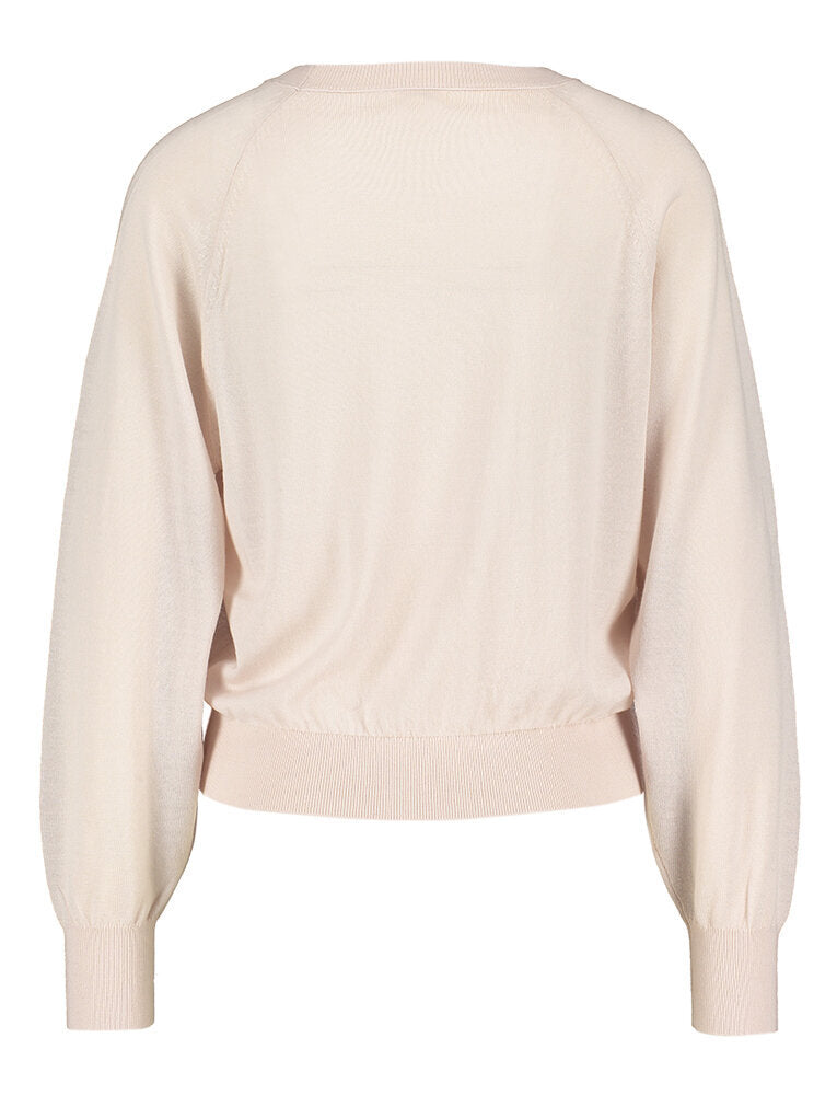 Pull couleur écru en laine mérinos fine Partager Bellerose