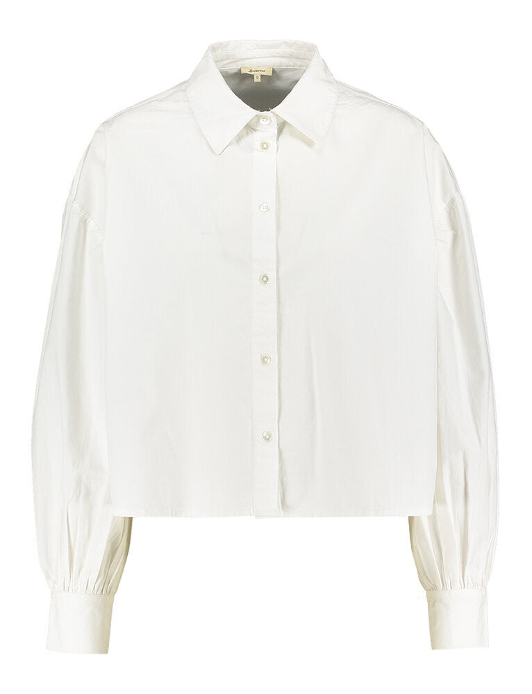 Chemise courte oversize en coton blanc Kinga Bellerose