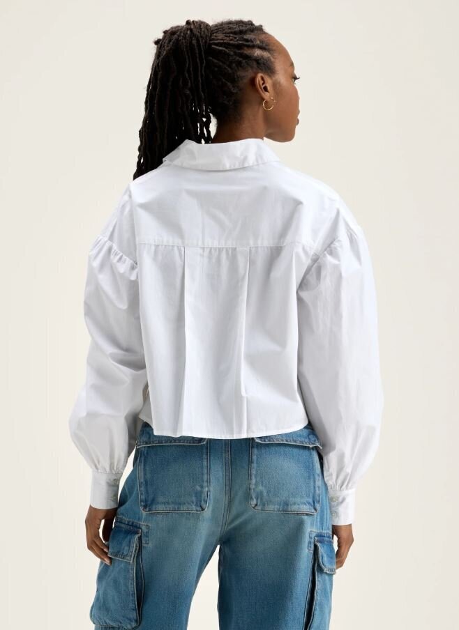 Chemise courte oversize en coton blanc Kinga Bellerose