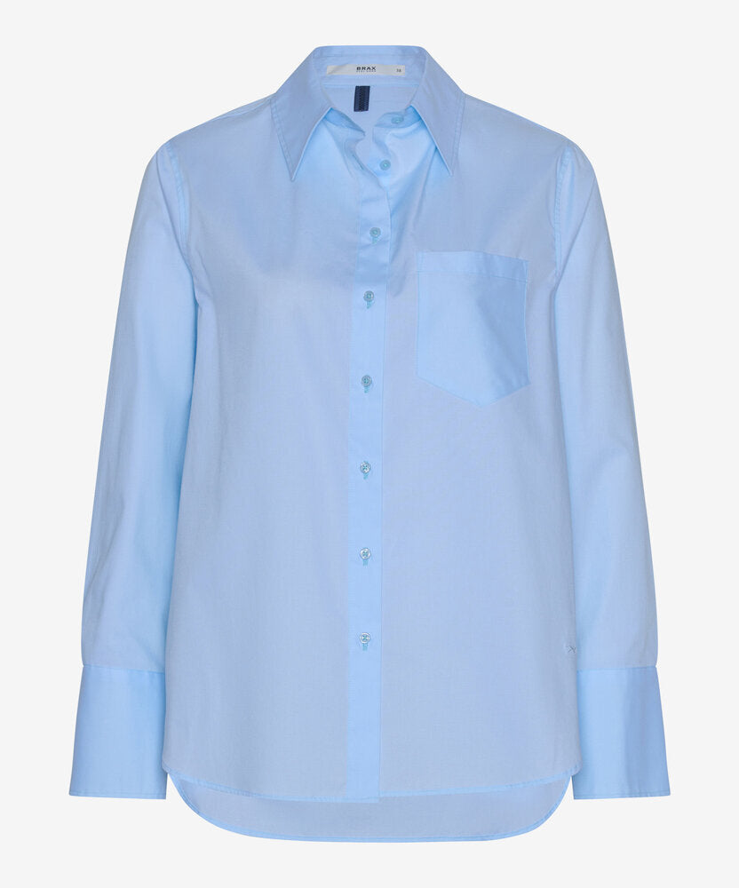 Chemisier en coton bleu clair Brax