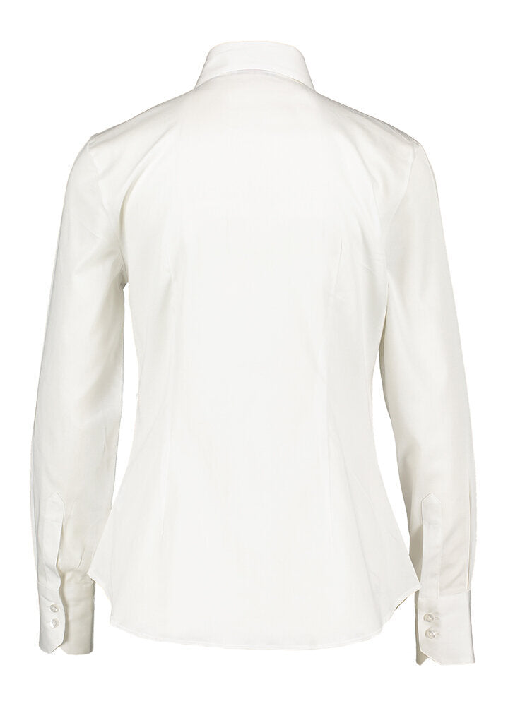 Chemise blanche à volants sur la poitrine Afa Christiana Conti