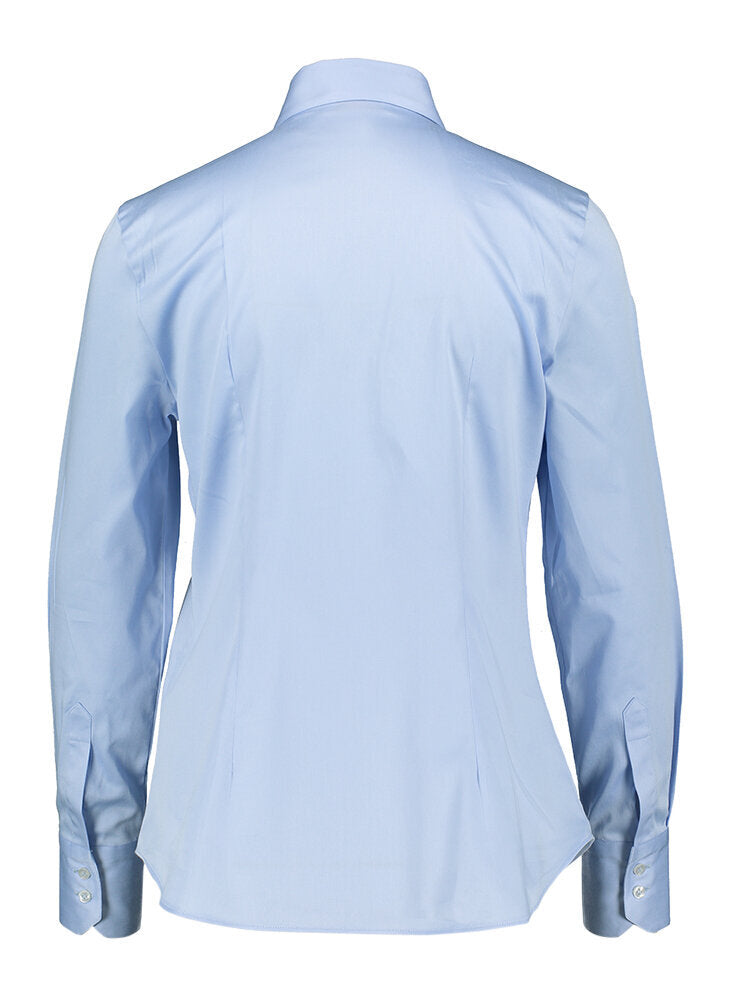 Chemise en coton bleu clair avec volant sur la poitrine Afa Christinia Conti
