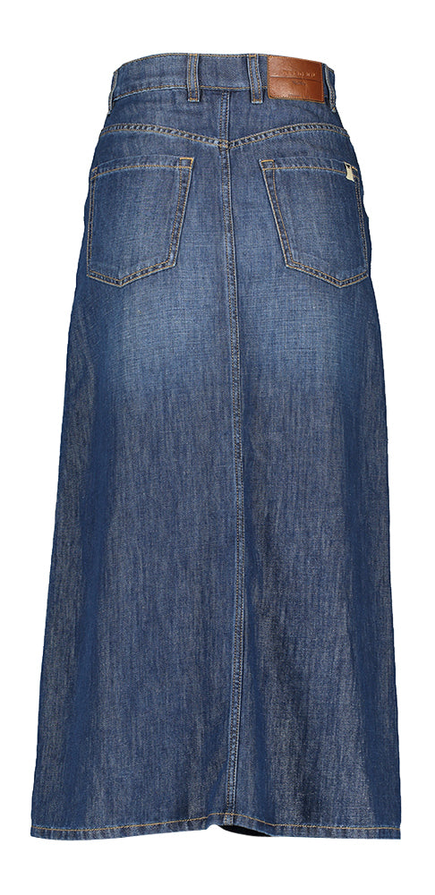 Blauwe jeansrok met split Gelada Max Mara