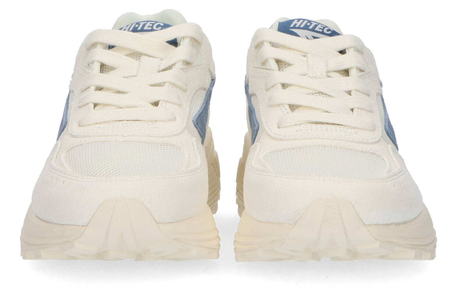Ecru sneakers met blauwe afwerking RGS Shadow HI-TEC