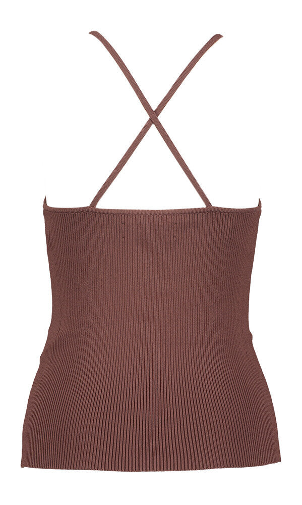 Haut marron à bretelles croisées Sanina Samsoe Samsoe