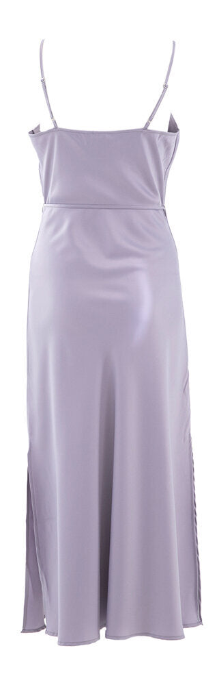 Robe longue violette fendue Thea YAS