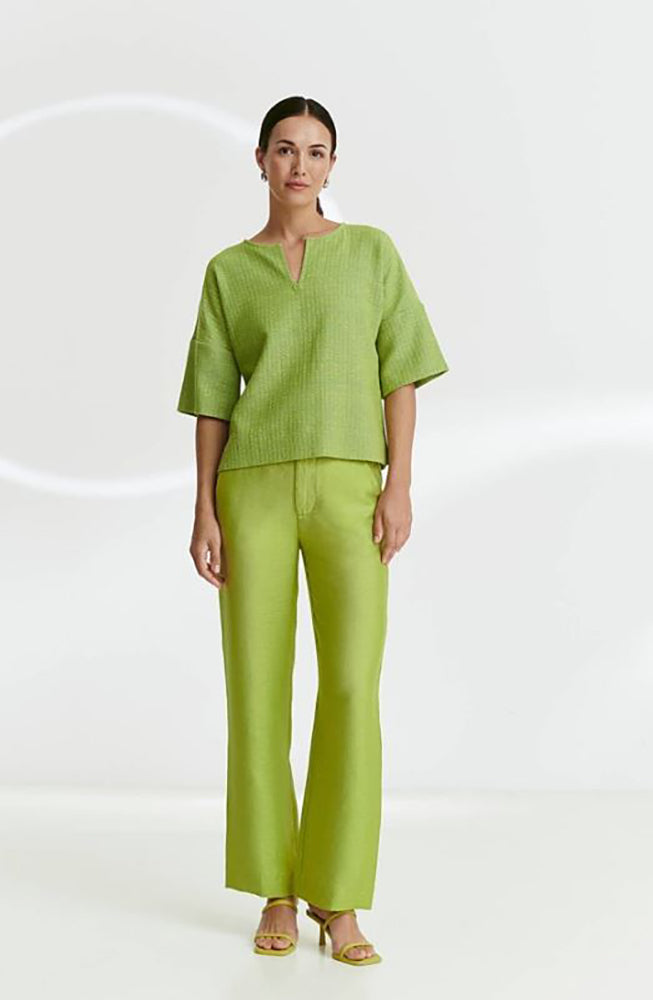 Pantalon en lin vert wasabi Torno Furore