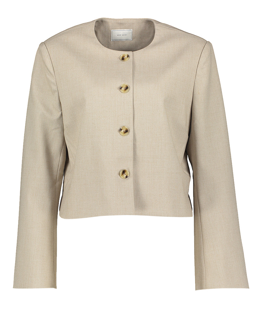 Beige vestje met houtlook knopen Flynn Neo Noir