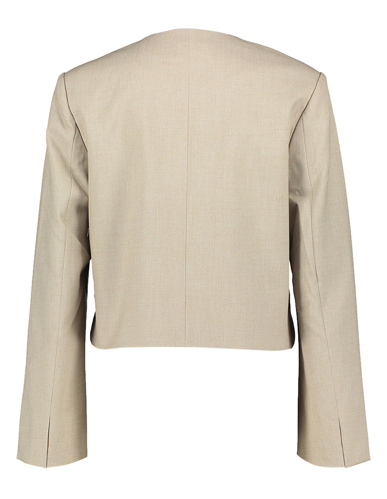Beige vestje met houtlook knopen Flynn Neo Noir