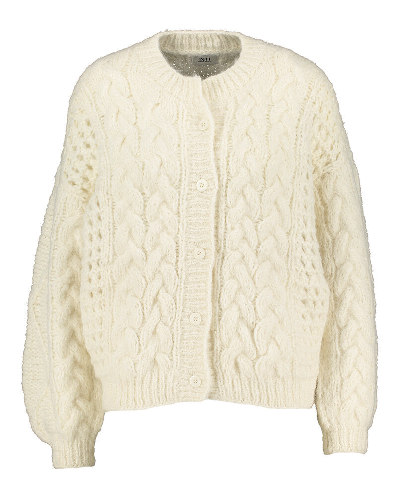 Ecru Isla cardigan met knopen Inti