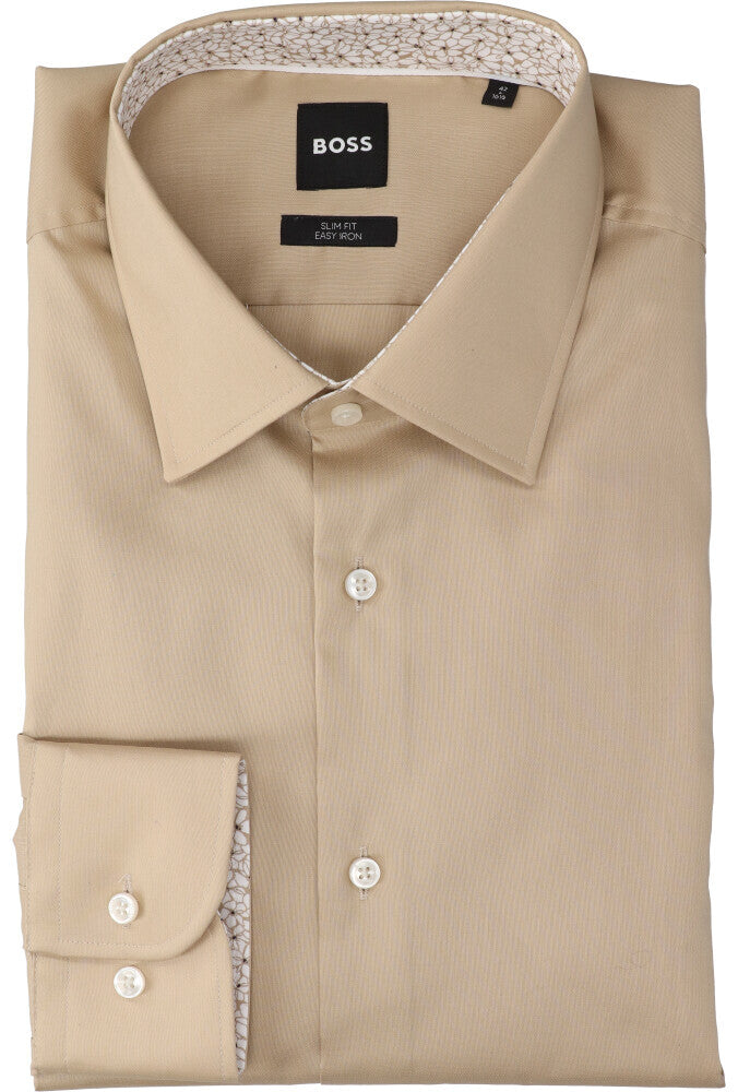 Light beige katoenen hemd ( slim fit) met lange mouwen Hugo Boss