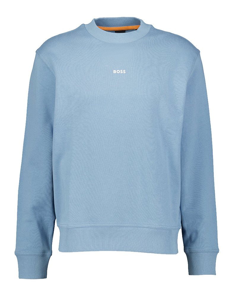 Pull bleu avec logo de la marque Hugo Boss