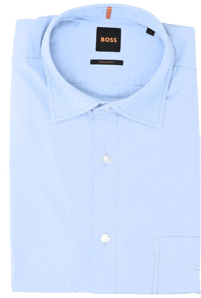 Chemise en coton bleu clair (coupe classique) à manches longues Remiton Hugo Boss