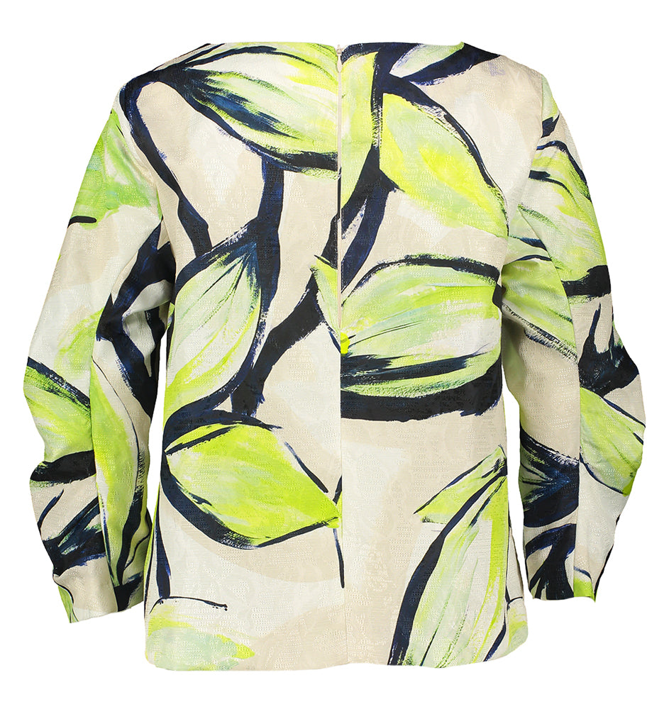 Groene bloes met bloemenprint
