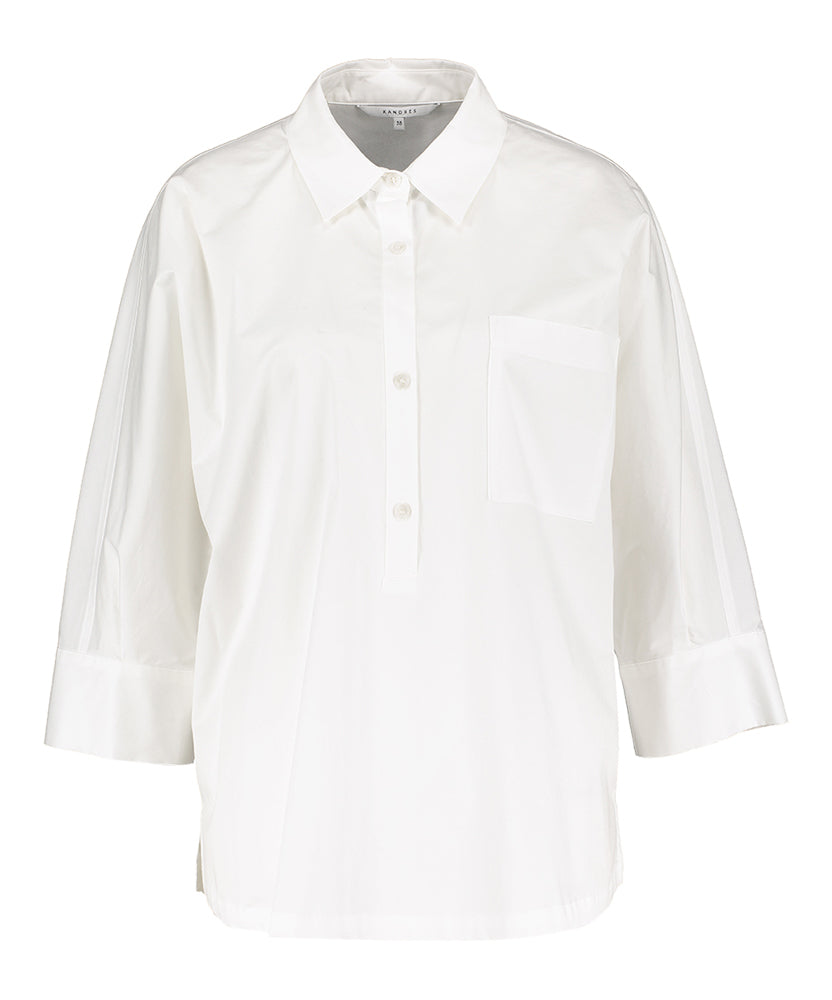 Chemisier oversize en coton blanc Hatida Xandres