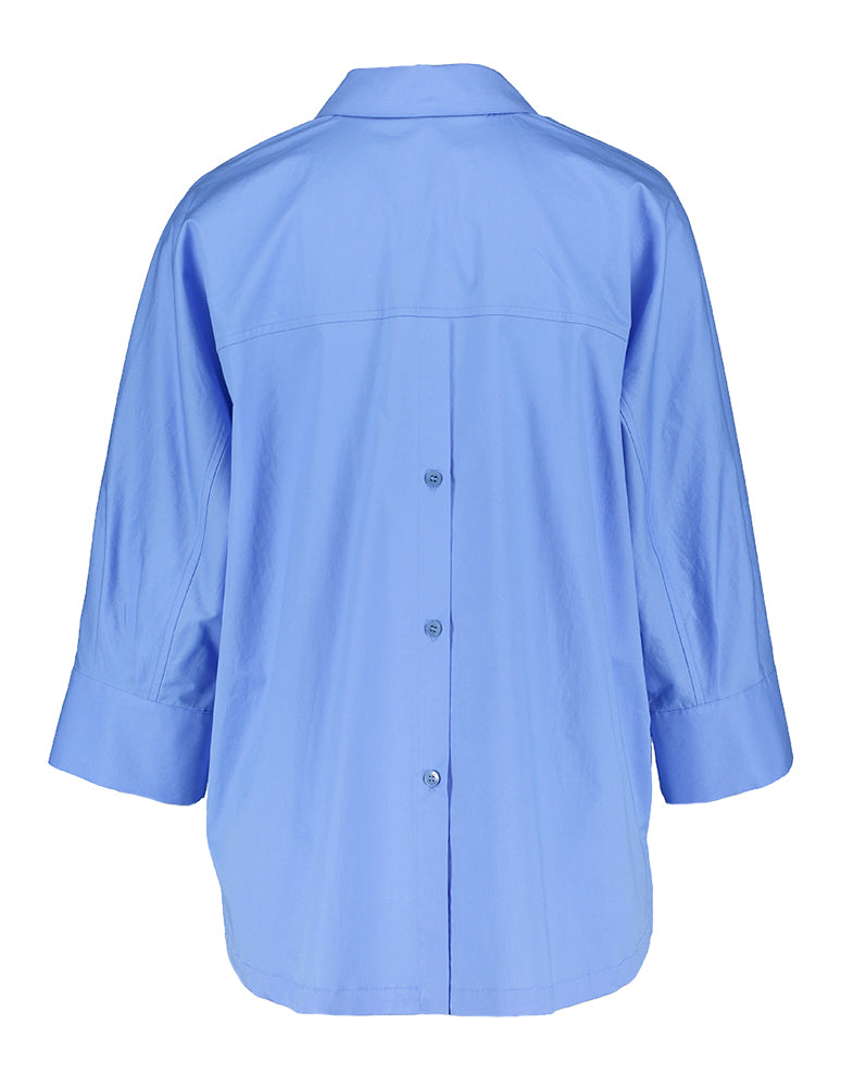 Chemisier bleu oversize en coton Hatida Xandres