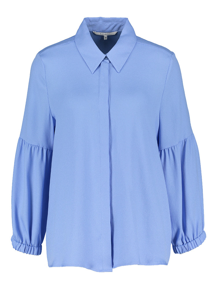 Chemisier bleu clair avec détail sur la manche Hansa Xandres